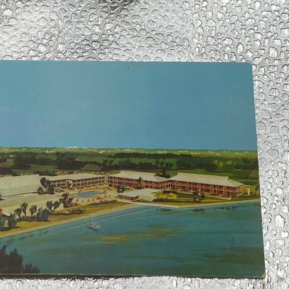 VTG Causeway Inn Postcard‎ Tampa Florida 1960s Hotel Resort Scenic Aerial View - Picture 6 of 6